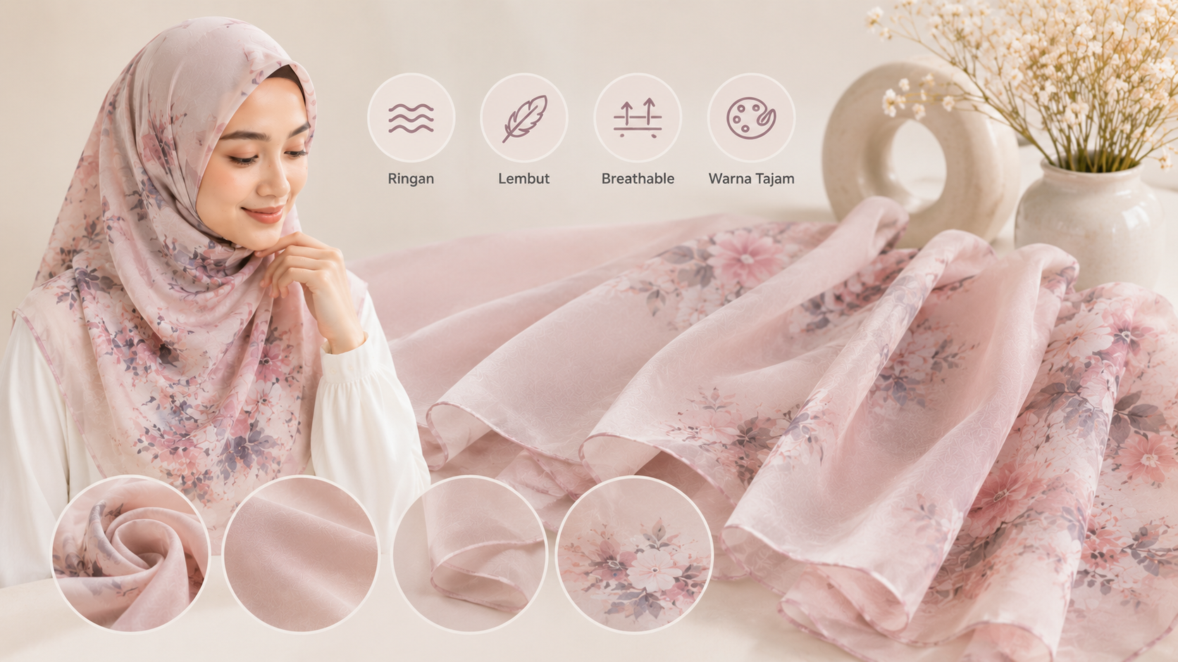 Karakteristik Kain Voal untuk Hijab Printing yang Perlu Diketahui