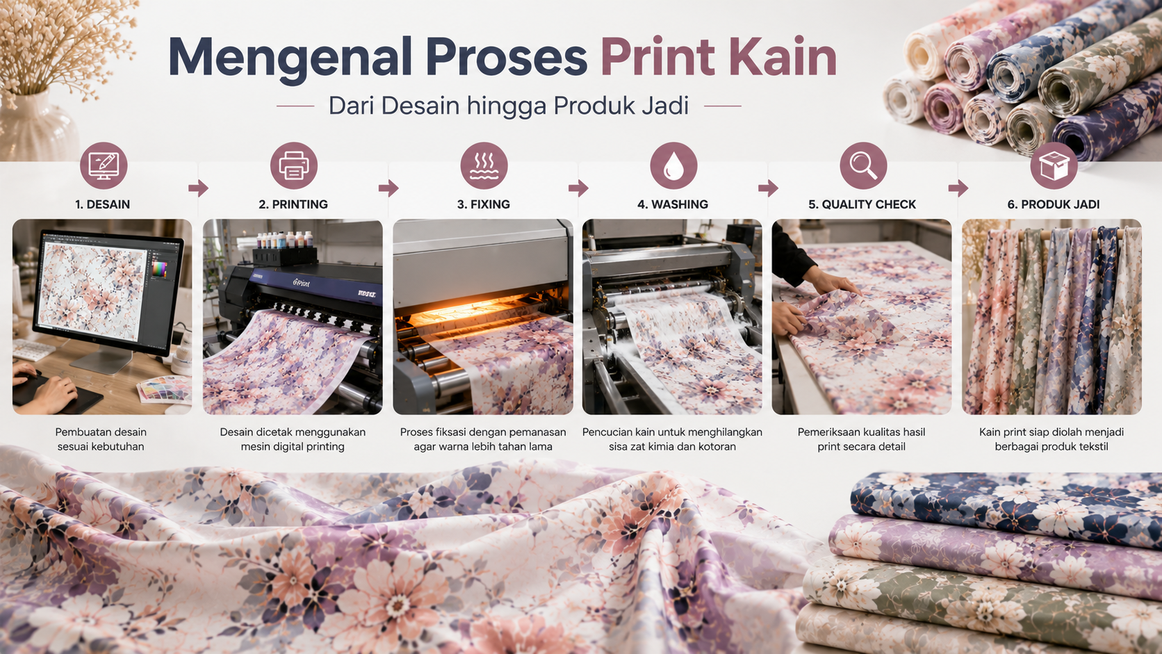 Mengenal Proses Print Kain dari Desain hingga Produk Jadi