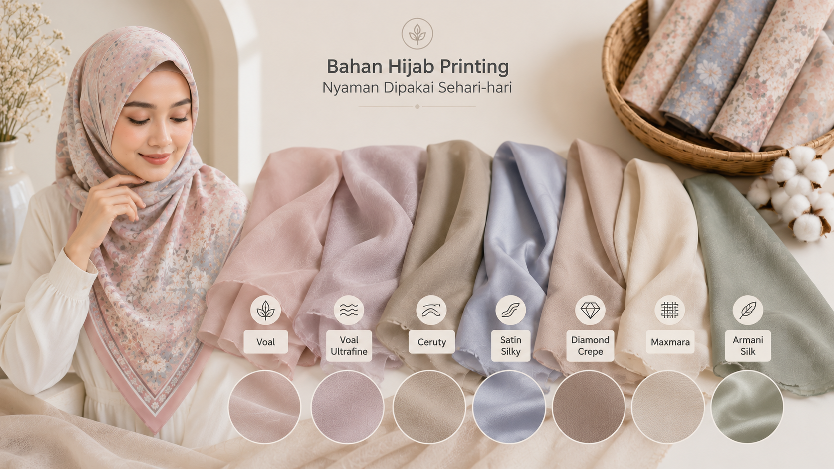 jenis bahan hijab printing