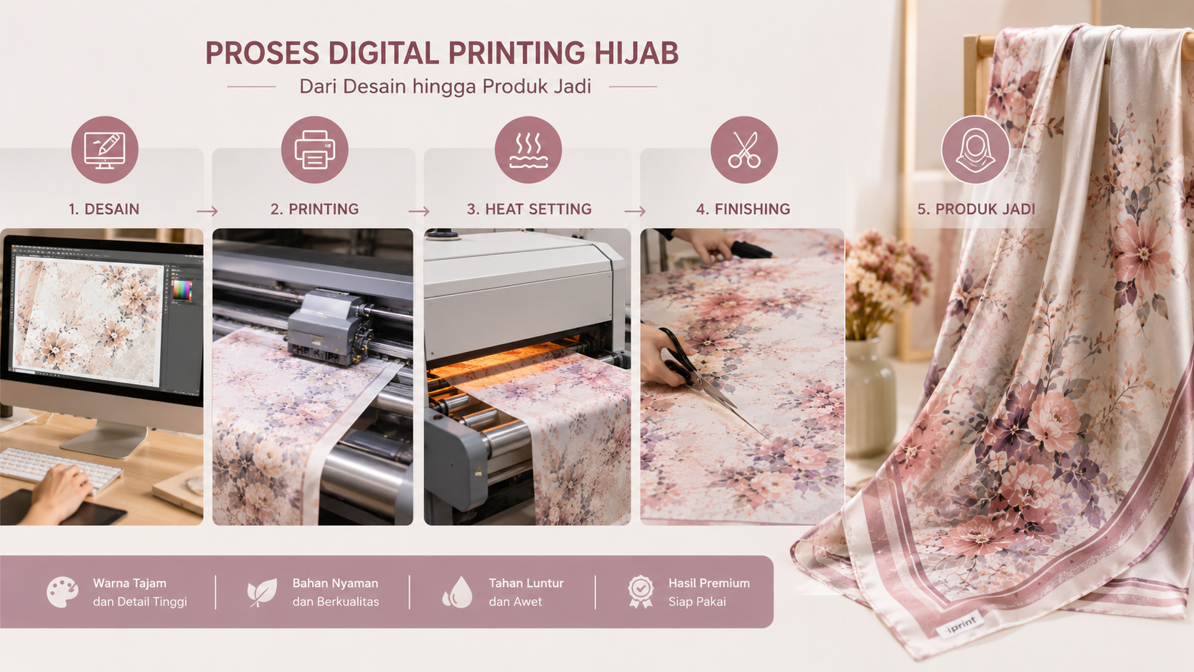 proses printing hijab